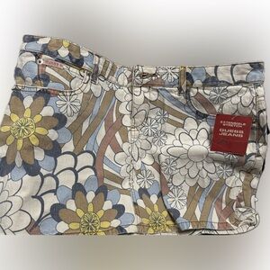Guess Multicolor Floral Jeans denim mini skirt